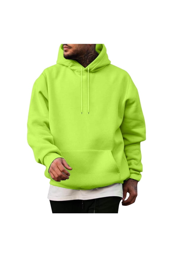 Fleece Men’s Hoodie Men’s Sweatshirt Hooded Soft Sweatshirts for Men Pullover Hoodie for Men Hoodies Pullover Green S