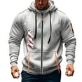 thumbnail image 1 of YLSDY Full Zip Hoodies for Men Fall Fashion 2025 Casual Workout Hoodie Long Sleeve Multi-Pockets Winter Work Jackets Gray L, 1 of 3