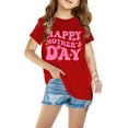 thumbnail image 1 of YLSDY Girl's Happy Mothers Day Print T Shirts Kids Crew Neck Short Sleeve Drop Shoulder Casual Tee Shirts Red 13 Years, 1 of 3