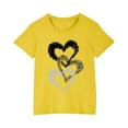thumbnail image 1 of YLSDY Girls Heart Print Glitter Sequin T Shirts Soft Comfy Cotton Shirts Casual Round Neck Short Sleeve Tee Tops Yellow 3 Years, 1 of 5
