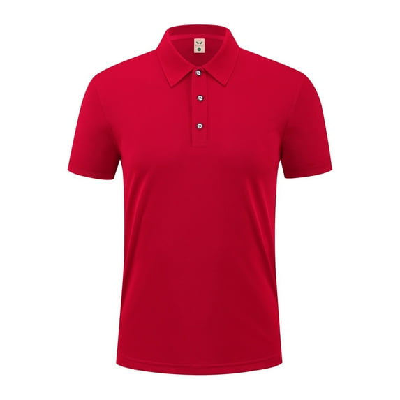 YLSDY Golf Button Collared Shirts for Men Multipacks Quick Dry Short Sleeve Collared Shirt Slim Fit Casual Button Collareds Shirt Red XXXL