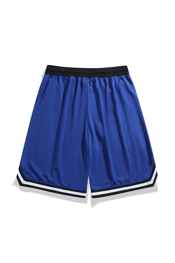 Gym Shorts for Men Comfy Breathable Lightweight Basketball Short Pants with Pockets Wide Leg Loose Trousers Blue L