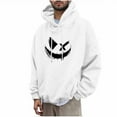 thumbnail image 1 of YLSDY Halloween Sweatshirts for Men Funny Spooky Season Sweatshirt Pumpkin Face Patchwork Print Hoodie Top 2025 White L, 1 of 5