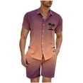 thumbnail image 1 of YLSDY Hawaiian Outfits for Men Shorts and Shirt Beach Set 2 Piece Vacation Summer Short Sleeve Loungewear with Pocket Khaki S, 1 of 5
