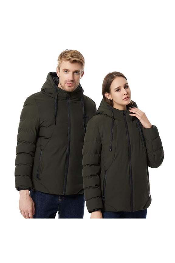 Heating Jacket Men's Casual Outwear Long Sleeve Hooded Coat Comfortable Fabric Modern Design Beach Parties Daily Activities Green M