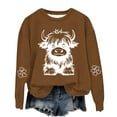 thumbnail image 1 of YLSDY Highland Cow Hoodies for Teen Girls Cute Funny Graphic Sweatshirt Cowgirl Long Sleeve Plus Size Oversized Pullover Tops Khaki 13Years, 1 of 3