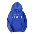 thumbnail image 1 of YLSDY Hooded Sweatshirt for Men Casual, Letter Print Yes I'm Cold Pullover Long Sleeve Relaxed Fit Y2k Streetwear Blue M, 1 of 5