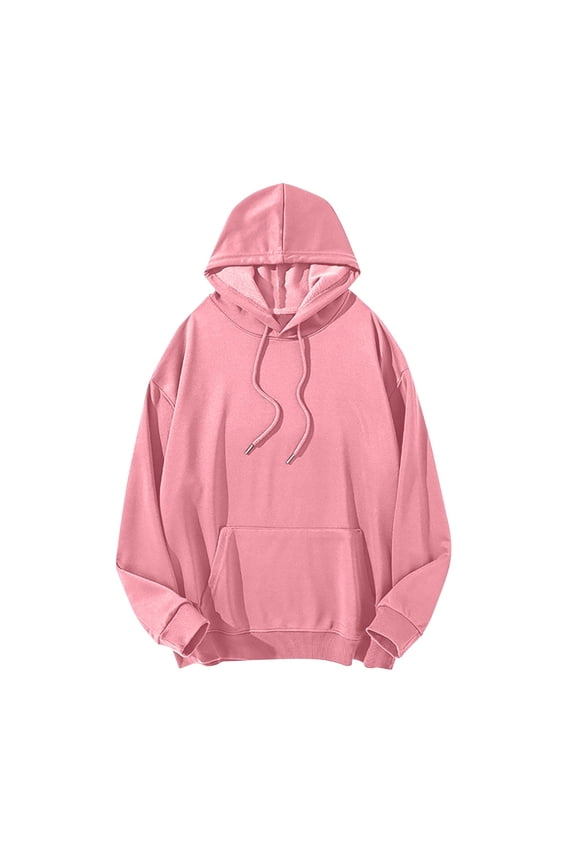 Hoodies for Men Big And Tall Long Sleeve Hooded Sweatshirt Casual Loose Fit Pullover 2025 Fall Winter Clothing Hot Pink XXXXXL