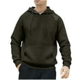 thumbnail image 1 of YLSDY Hoodies for Men Big and Tall Long Sleeve Hooded Sweatshirt Outdoor Casual Loose Fit Pullover 2025 Trendy Fall Outfits Army Green L, 1 of 5