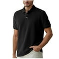 thumbnail image 1 of YLSDY Hot days, bold styles Men's Button Collared Shirts Textured Short Sleeve Golf Shirt Openwork Casual Cuban Geometric Jacquard T-Shirt Black XL, 1 of 8
