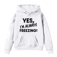thumbnail image 1 of YLSDY I'm Always Freezing Oversized Hoodies for Girls Winter Fleece Lined Warm Sweatshirt Casual Baggy Y2k Kids Going Out Tops White 160, 1 of 2