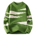 thumbnail image 1 of YLSDY Japanese Retro Color Block Pullover Sweater Men Fashion Fall Winter Round Neck Sweater Knit Sweater Green XXL, 1 of 4