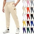 thumbnail image 1 of YLSDY Jogger Sweatpants Men Elastic Waist Drawstring Athletic Joggers Lightweight Slim Fit Fleece Sweatpants with Pockets Beige L, 1 of 4
