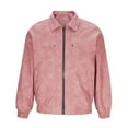 thumbnail image 1 of YLSDY Leather Jacket Men Faux Lightweight Bomber Jackets Mens Motorcycle Vintage Lapel Coats with Zipper and Pockets Pink XXXL, 1 of 7