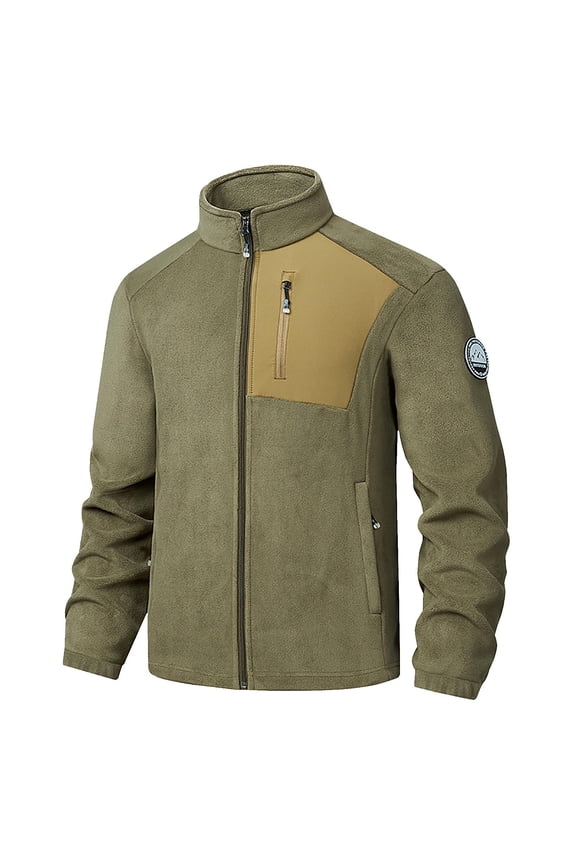 Light Jackets for Men Winter Warm Double Layer Soft Thermal Outerwear Coat for Fall Men's Embroidered Fleece Jacket Yellow XXXL