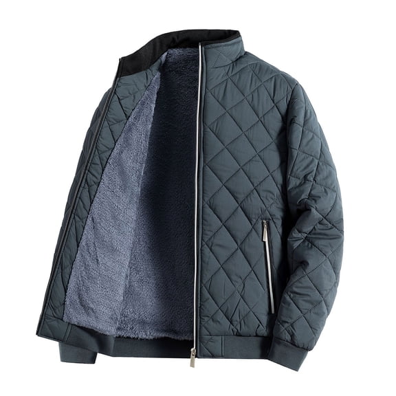 YLSDY Long Sleeve Hoodless Casual Outwear Warm Coat Men's Solid Color Fashionable Lightweight Breathable Comfortable for Outdoor Daily Wear Gray XL
