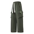 thumbnail image 1 of YLSDY Loose Cargo Pants for Men Lightweight Straight Casual Drawstring Elastic Waist Outdoor Hiking Trousers with Pockets Army Green XXXL, 1 of 8