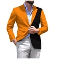 thumbnail image 1 of YLSDY Men Casual Blazer Stylish Loose Coat Long Sleeve Button Flip Collar Pocket Fashion Outerwear for Business Daily Casual Wear Orange L, 1 of 2