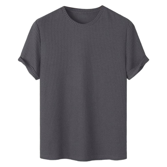YLSDY Men Casual Shirts Plus Size Short Sleeve Crewneck Solid Tee Tops Quick Dry Breatheable Mesh Athletic Workout Shirt Gray S