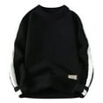 thumbnail image 1 of YLSDY Men Colorblocked Crewneck Sweater Baggy Knitted Pullover Jumper Unisex Casual Textured Sweater Tops Black XXL, 1 of 3