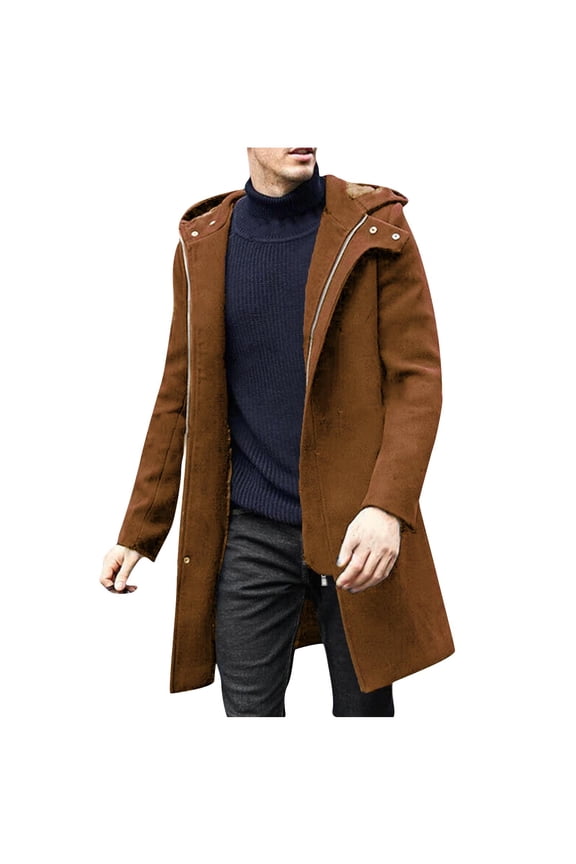 Men Hooded Casual Outwear Long Sleeve Zipper Pockets Stylish Daily Wear Lightweight Jacket for Outdoor Casual Activities Yellow XXL