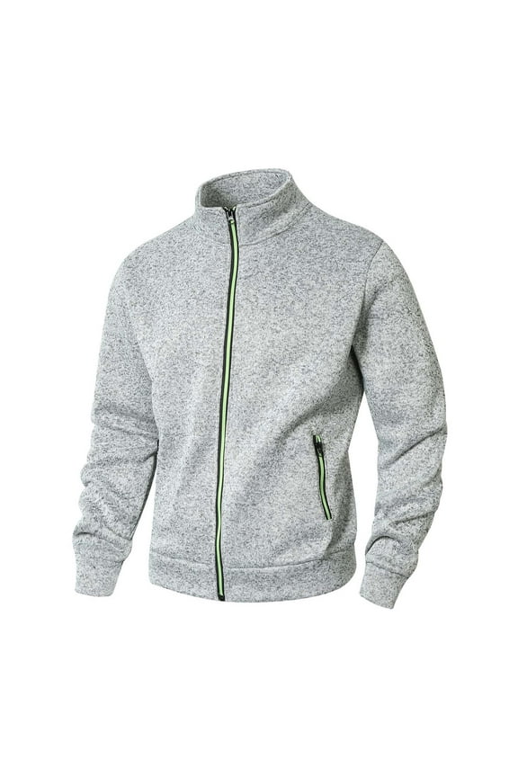 Men Hooded Jacket High Elastic Zipper Pocket Long Sleeve Casual Fitness Cardigan Warm Outerwear Outdoor Sports Winter Apparel Gray XXL