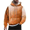 thumbnail image 1 of YLSDY Men Hooded Sweatshirts Fleece Lined Sweatshirt Gradient Print Pullover Loose Fit Hoodies Long Sleeve Casual Sweater Orange L, 1 of 2