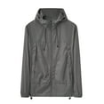 thumbnail image 1 of YLSDY Men Outdooor UV Jacket Outdoor Lightweight Sun Protection Shirts Hooded Long Sleeve UPF 50+ Zip Up Hoodies Breathable Gray XL, 1 of 5