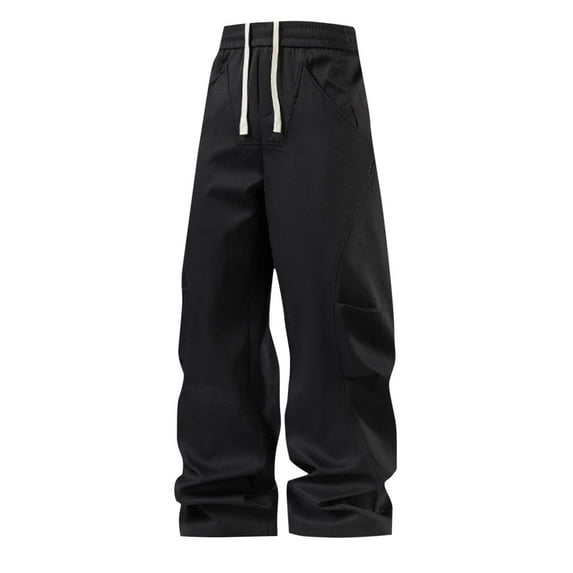 YLSDY Men Outdoor Cargo Pant Lightweight Pant Hiking Jogger Classic Fit Multi Pockets Casual Straight Wide Leg Trousers Black XXL