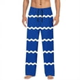 thumbnail image 1 of YLSDY Men Pajama Pants Comfy Casual Palazzo Lounge Wide Leg Pants for Teens 2025 Straight Loose Striped Print Joggers Trousers Blue XL, 1 of 4