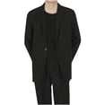 thumbnail image 1 of YLSDY Men Plus Size Wrinkle Free Blazer Tops, Long Sleeve One Button Loose Suit Jackets Back Split Lapel Blazers with Pockets Black XXXXL, 1 of 8
