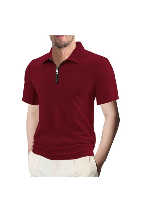 Men Button Collared Shirts Ripstop Button Down Tees Gradient Beach Short Sleeve Collared Casual Tops Mens Golf Shirt Wine S