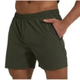 thumbnail image 1 of YLSDY Men Quick Dry Shorts Lightweight Long Stretch Hiking Short Pants with Pockets Athletic Sports Gym Running Trunks Army Green M, 1 of 6