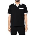 thumbnail image 1 of YLSDY Men Short Sets Outfits Casual Summer Men's Suit Europe and America Youth Shirt Short Sleeved Shorts Sports Black 6, 1 of 7