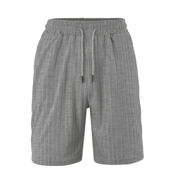 YLSDY Men Solid Color Chino Casual Shorts, Summer Loose Comfy Vacation Trendy Clothes Elastic Waist Drawstring Sports Shorts Gray XL