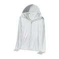thumbnail image 1 of YLSDY Men Sun Protection Shirt Zip Up UPF 50+ Sun Hoodie Lightweight Long Sleeve Cool Hooded for Hiking Fishing Outdoor White XXXL, 1 of 7