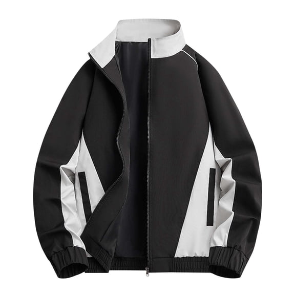 YLSDY Men Women Hip-Hop Racing Bomber Patchwork Oversized Motorcycle Vintage Streetwear Jackets Windbreaker Baseball Coat Black L