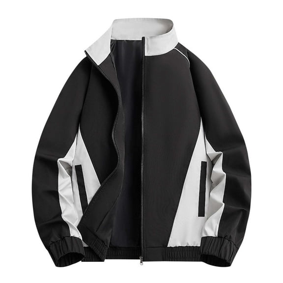 YLSDY Men Women Hip-Hop Racing Bomber Patchwork Oversized Motorcycle Vintage Streetwear Jackets Windbreaker Baseball Coat Black S
