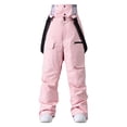 thumbnail image 1 of YLSDY Men Women Insulated Outdoor Mountain Ski Pants Windproof Waterproof Breathable Snowboarding Pants Ski Bibs Pink XXXL, 1 of 7