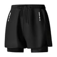 thumbnail image 1 of YLSDY Men's 2 in 1 Running Shorts 5 inch Gym Athletic Workout Shorts with Liner Quick Dry with Back Zipper Pockets Black M, 1 of 9