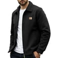 thumbnail image 1 of YLSDY Men's 2025 Warm Casual Jacket Lapel Faux Fur Collar Formal Business Sherpa Lined Fleece Parka Coats with Zipper Pockets Black XL, 1 of 2
