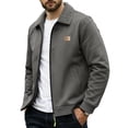 thumbnail image 1 of YLSDY Men's 2025 Warm Casual Jacket Lapel Faux Fur Collar Formal Business Sherpa Lined Fleece Parka Coats with Zipper Pockets Gray M, 1 of 2