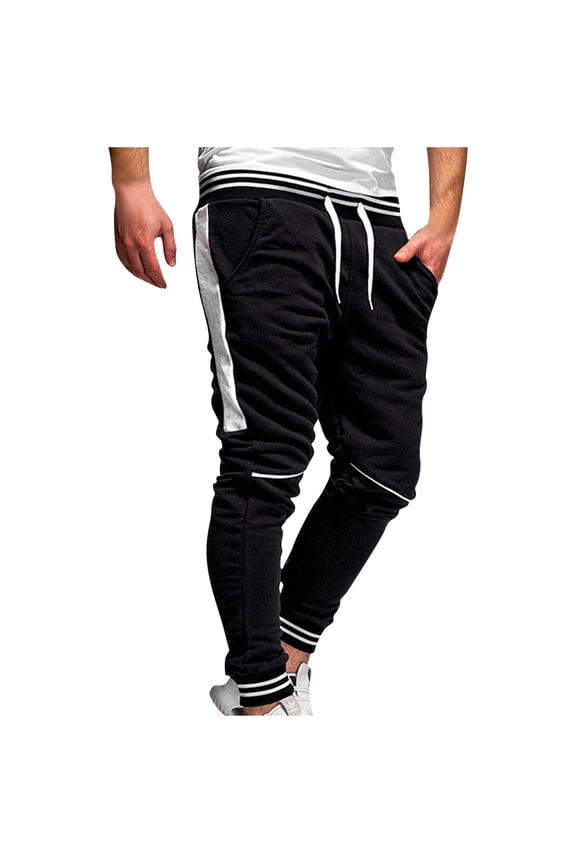 Men's Activewear Sweatpants with Drawstring Pockets Stylish Comfortable Joggers for Men White S