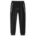 thumbnail image 1 of YLSDY Men's Athletic Gym Sports Pants Tapered Ankle Cuffed Sweatpants Solid Color Drawstring Joggers Multi Pocket Jogger Pants with Zipper Pockets Black L, 1 of 5