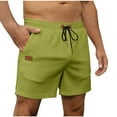 thumbnail image 1 of YLSDY Men's Athletic Shorts Loose-Fit Quick Dry Lightweight Running Workout Gym Casual Waffle Knit Shorts with Pockets Army Green S, 1 of 7