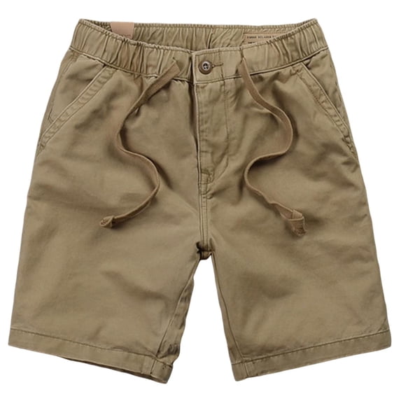 YLSDY Men's Beach Lightweight Work Trunk Cotton Pull On Jogger Shorts Elastic Waist Drawstring Linen Short Khaki XXXL