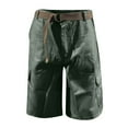 thumbnail image 1 of YLSDY Men's Belted Cargo Shorts Elastic Waist Relaxed Fit Cotton Casual Outdoor Lightweight Work Hiking Shorts Multi-Pockets Army Green XXL, 1 of 5