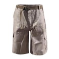 thumbnail image 1 of YLSDY Men's Belted Cargo Shorts Elastic Waist Relaxed Fit Cotton Casual Outdoor Lightweight Work Hiking Shorts Multi-Pockets Beige XL, 1 of 6