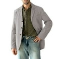 thumbnail image 1 of YLSDY Men's Blazer Jacket Cotton Linen Sports Coats Regular Fit Two Buttons Herringbone Suit Jackets Single Breasted Casual Business Jacket Gray XXL, 1 of 4