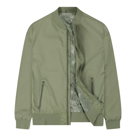 YLSDY Men's Bomber Jacket Lightweight Water Resistant Windbreaker Zipper Pockets Outdoor Spring Autumn Large Green XXL